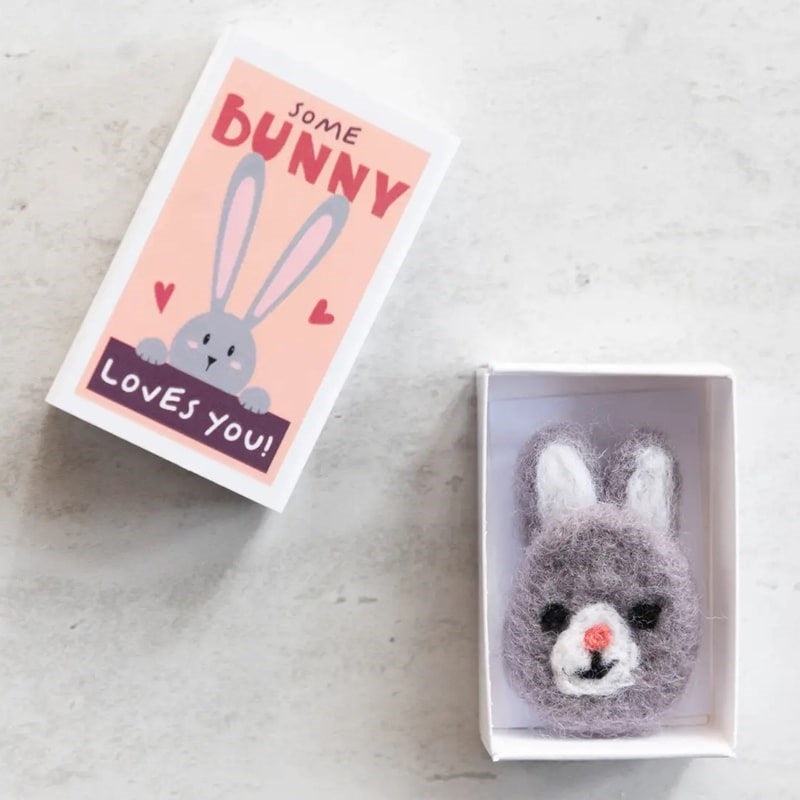 Marvling Bros Ltd Some Bunny Loves You Wool Felt Rabbit In A Matchbox (1 pc)