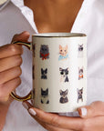 Rifle Paper Co. Porcelain Mug - Cool Cats in model's hands showing size perspective