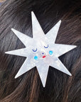Lisa Junius Star Hair Clip - Product shown in models hair