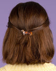 Coucou Suzette Dachshund Hair Clip - Product shown in models hair
