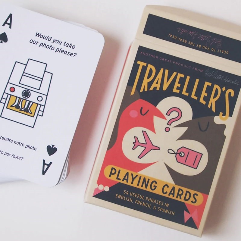 Herb Lester Associates Traveller's Playing Cards - Product shown next to box