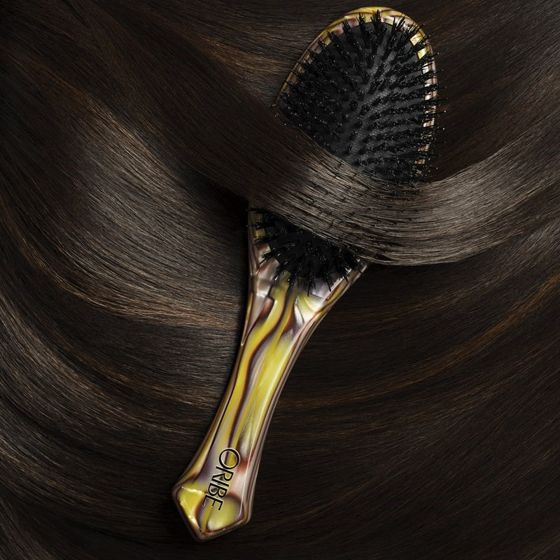 Oribe Italian Resin Flat Brush - Product shown in models hair 