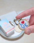 Marvling Bros Ltd Love Letters Mini Hoop Cross Stitch - Product shown in models hand