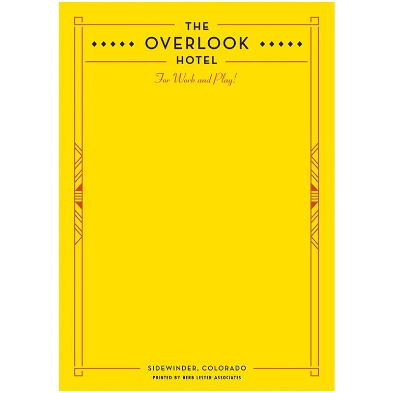 Herb Lester Associates Fictional Hotel Notepad The Overlook Hotel 