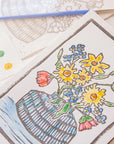 Ashes & Arbor Flower Vase Watercolor Card Art Kit - Closeup of finished product