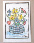 Ashes & Arbor Flower Vase Watercolor Card Art Kit - Finished product displayed on neutral background