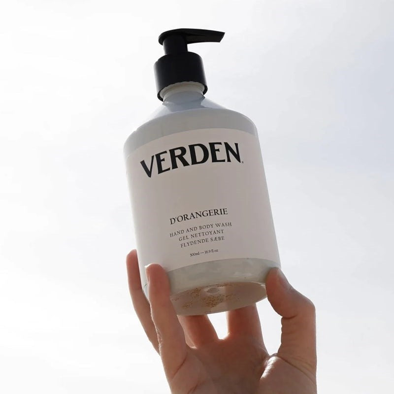 Verden D'Orangerie Hand and Body Wash - Product displayed in models hand
