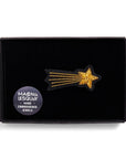 Macon & Lesquoy Hand Embroidered Shooting Star Pin - Product shown in box