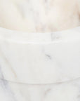 Caravan Home White Marble Pot - Closeup of product