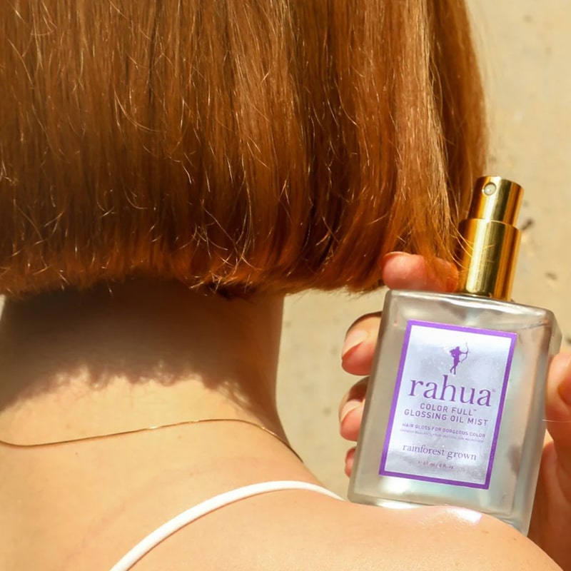 Rahua by Amazon Beauty Color Full Glossing Oil Mist - Model shown holding product