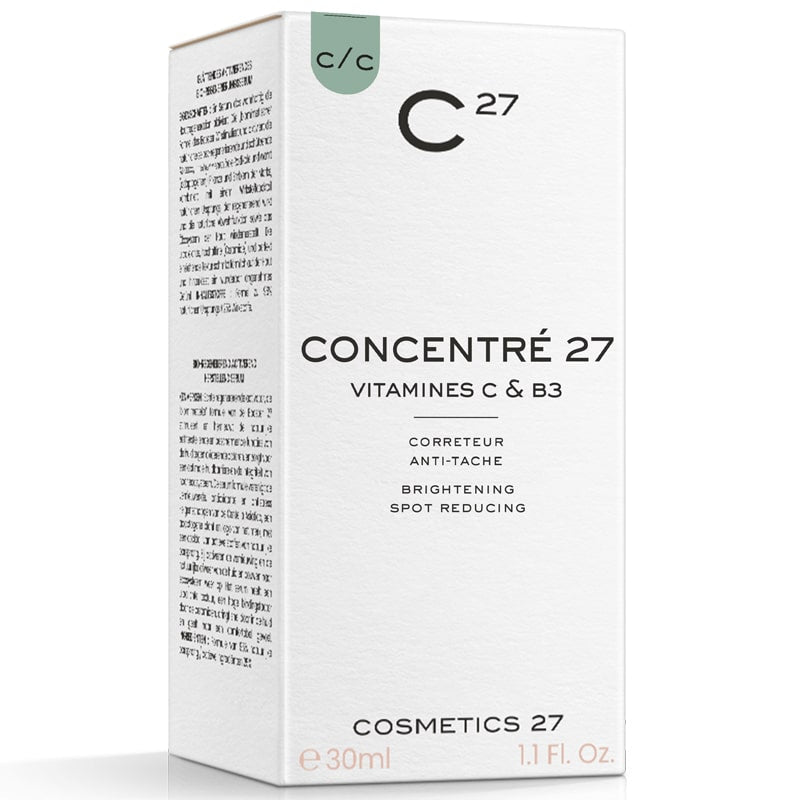 Cosmetics 27 Concentre 27 Vitamines C&amp;B3 Brightening Spot Reducing - Front of product box shown