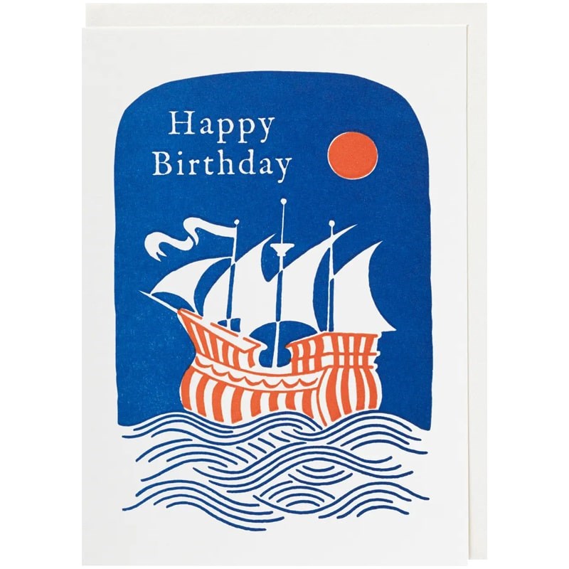 Archivist Happy Birthday Ship Greeting Card