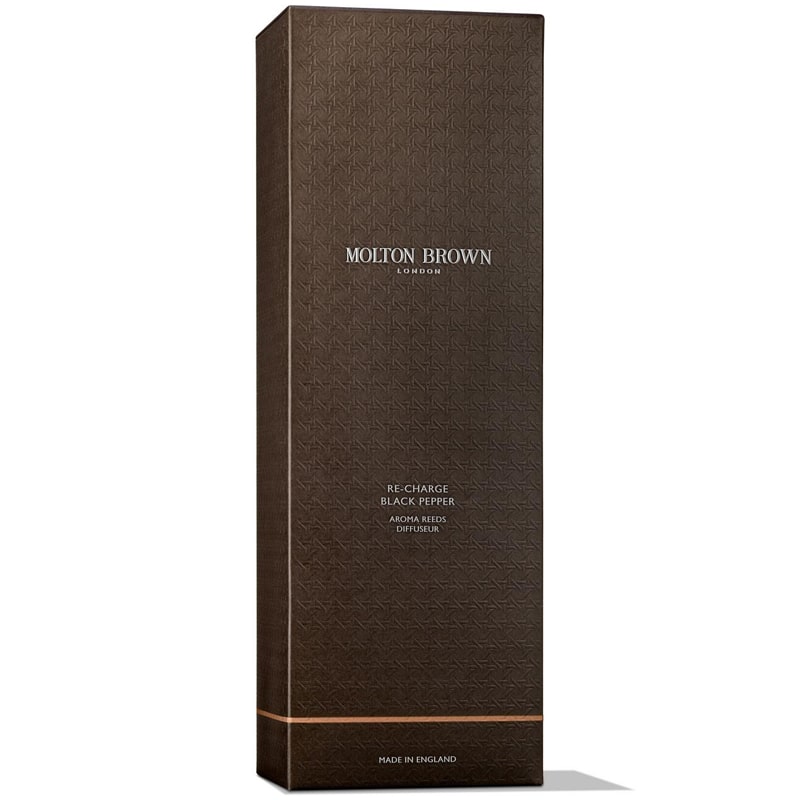 Molton Brown Re-Charge Black Pepper Aroma Reeds Diffuser - Product box shown on white background