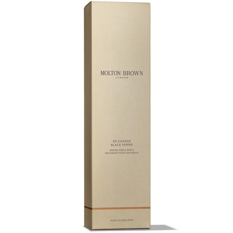 Molton Brown Re-Charge Black Pepper Aroma Reeds Refill - Product box shown on white background