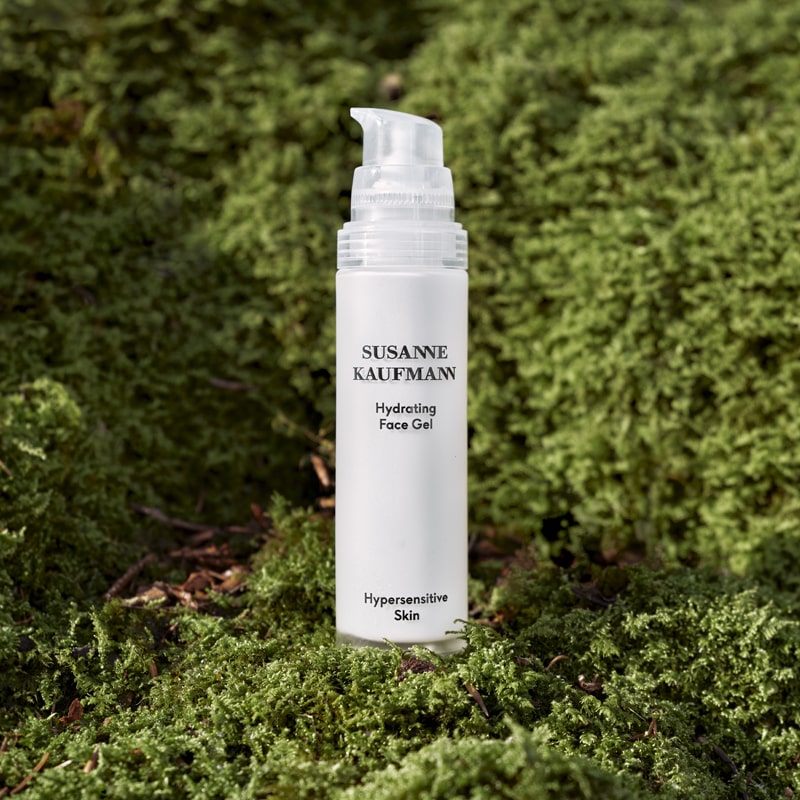 Susanne Kaufmann Hydrating Face Gel - Product shown on foliage background