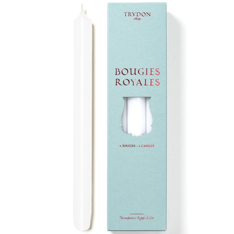 Trudon Royales 11&quot; Taper Candles Set - White (6 pcs) 