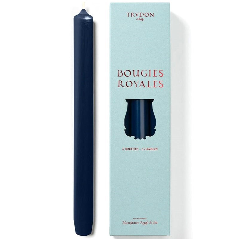 Trudon Royales 11&quot; Taper Candles Set - Dark Blue (6 pcs) 