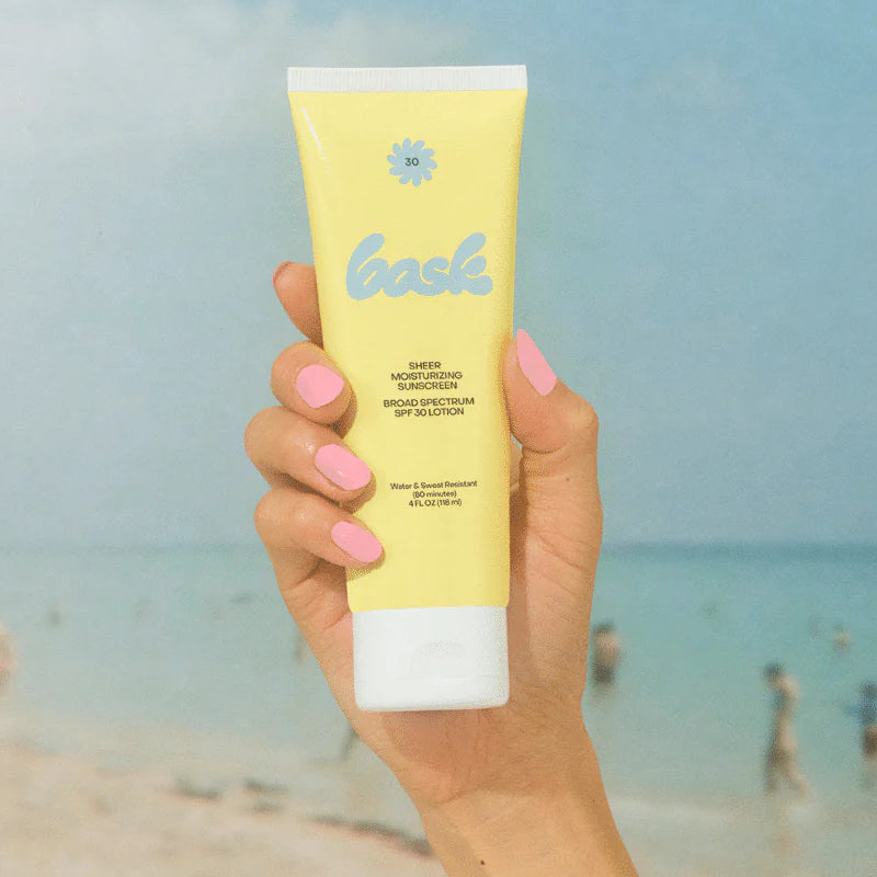 Bask Sunscreen SPF 30 Lotion Sunscreen - Product shown in models hand
