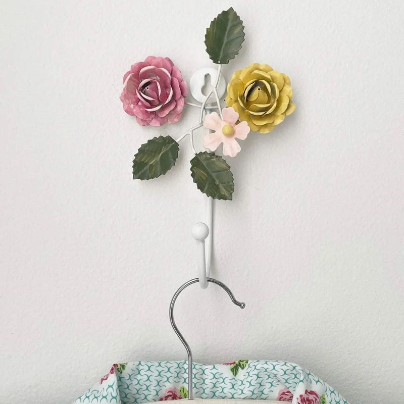 Lazybones Roses Wall Hook - Product shown hung on wall