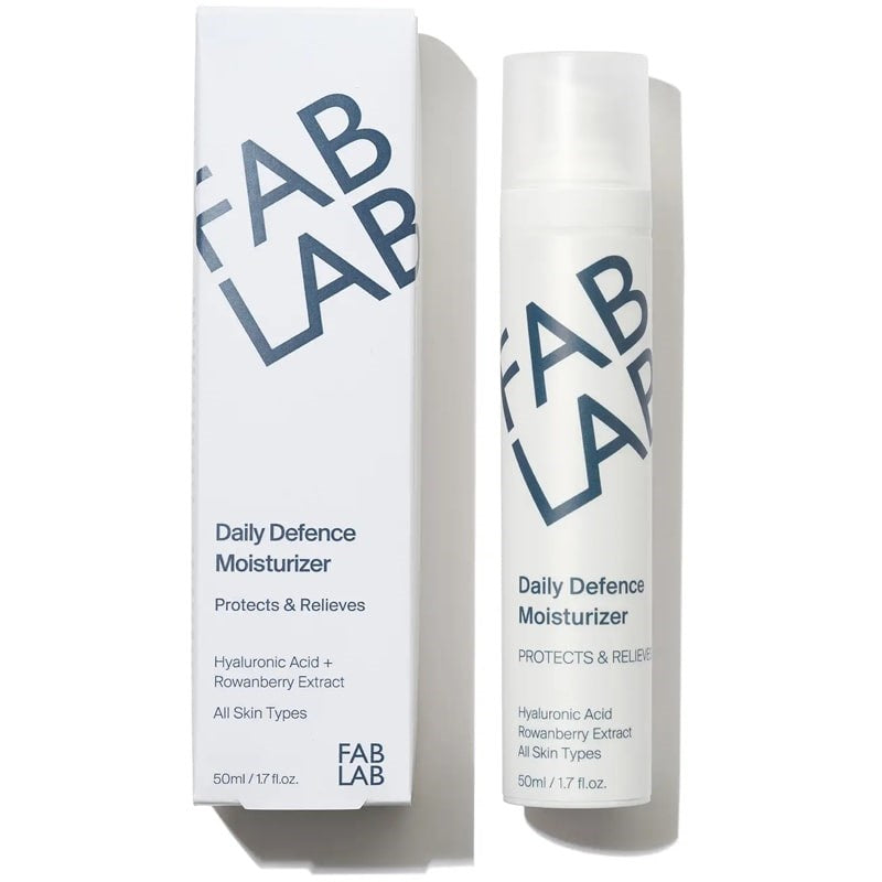FABLAB Skincare Daily Defence Moisturizer - Product shown next to box