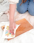 Goldilocks Goods Swedish Dishcloth – In the Garden - Model shown using product