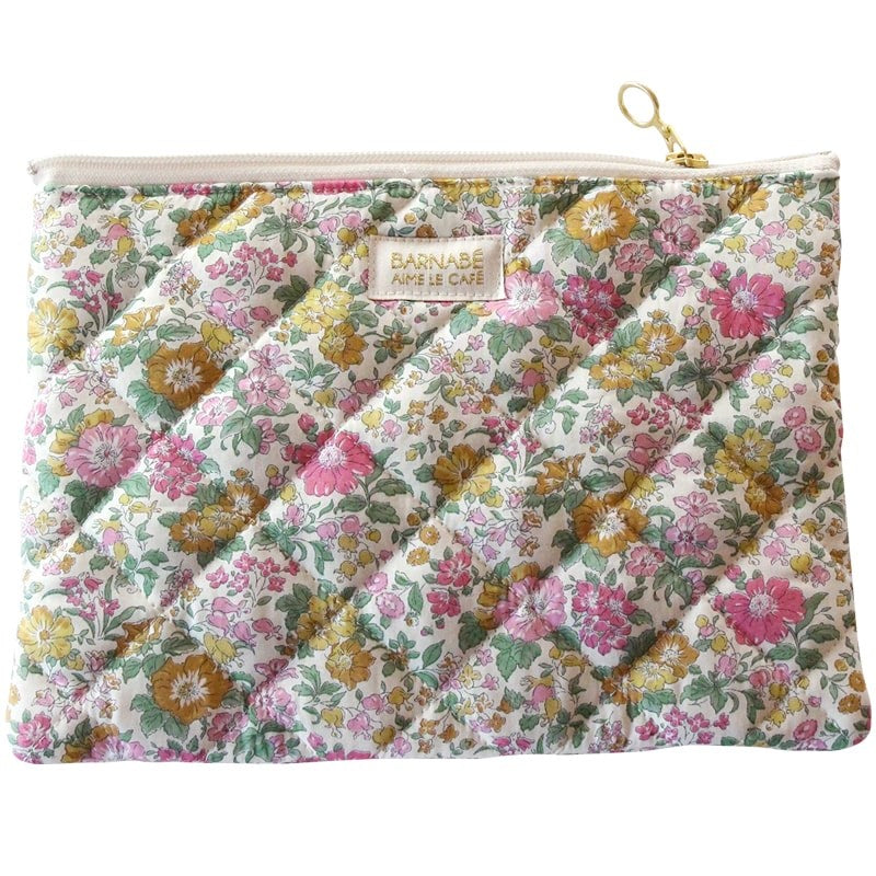 Barnabe Aime Le Cafe Liberty Quilted Toiletry Bag - Rosalie