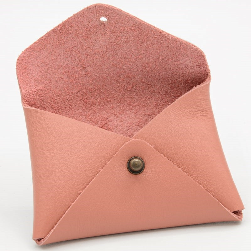 Barnabe Aime Le Cafe Mini Leather Heart Pouch – Pampa - Product shown open