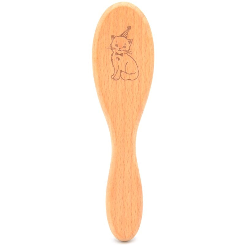 Barnabe Aime Le Cafe Wooden Baby Hair Brush – Cat