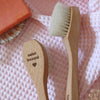 Barnabe Aime Le Cafe Wooden Facial Cleansing Brush - Closeup of product