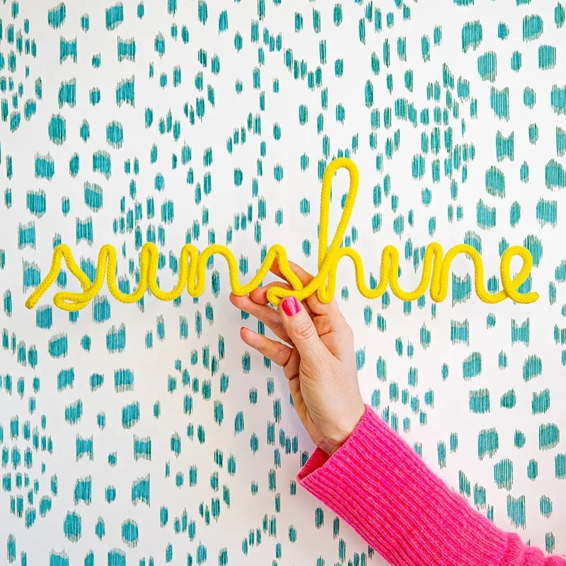 Bombay Duck Sunshine Rope Word – Yellow - Product shown in models hand