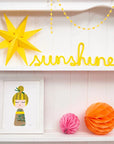 Bombay Duck Sunshine Rope Word – Yellow - Product shown displayed on shelf