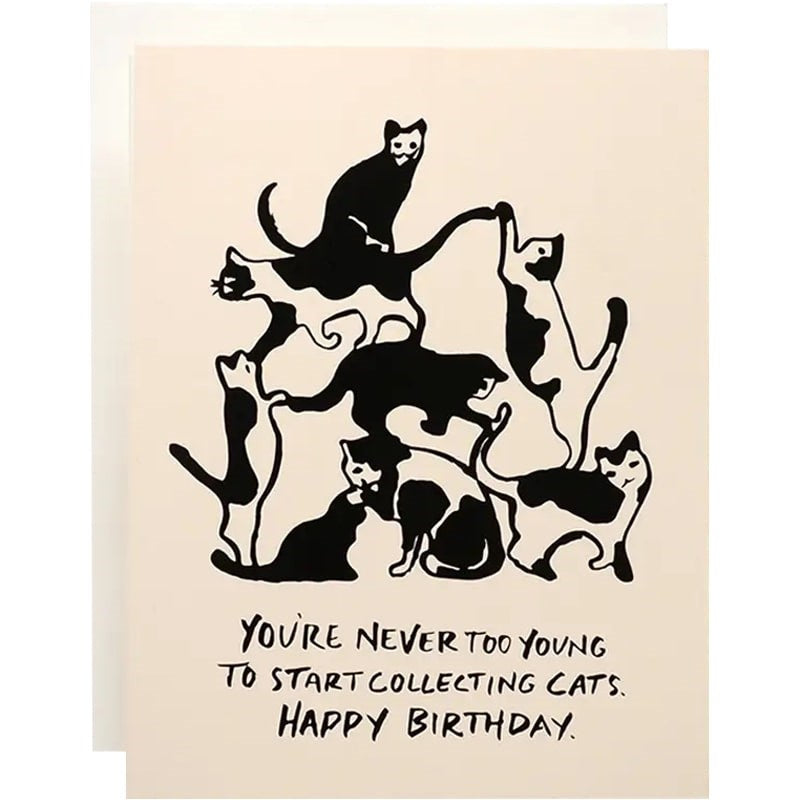 Antiquaria Cat Tower Birthday Greeting Card (1 pc)