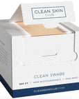 Clean Skin Club Clean Swabs shown with open box