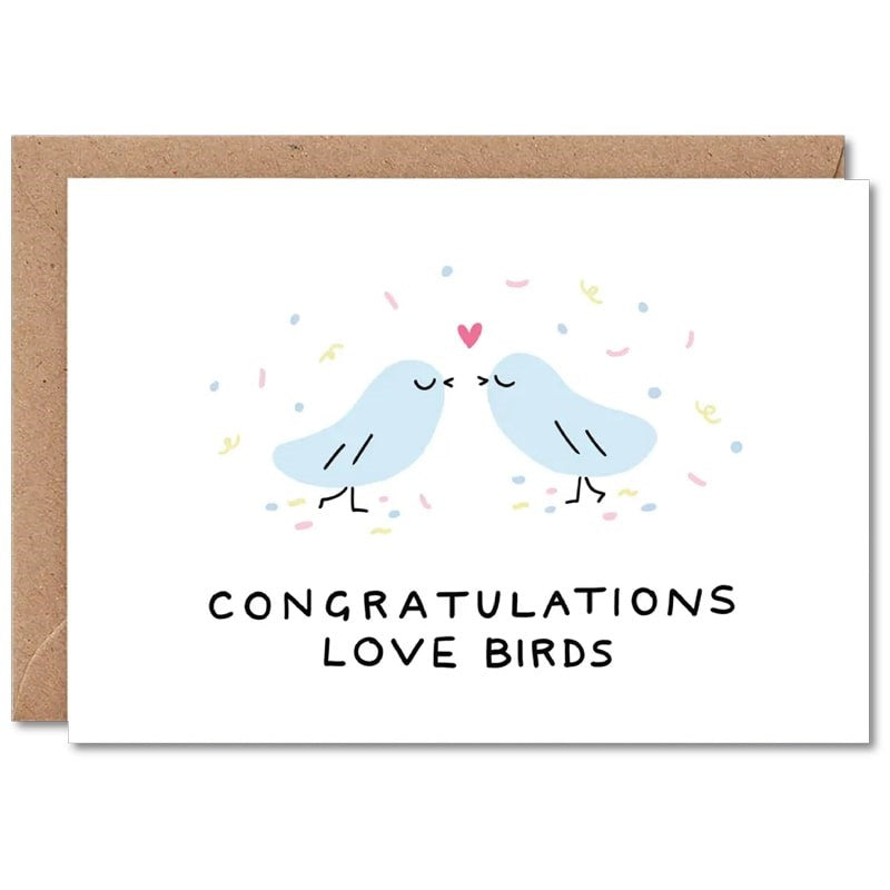 Wrap Congrats Love Birds Greeting Card (1 pc)
