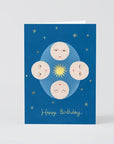 Wrap Happy Birthday Moons & Stars Greeting Card - Product displayed on white background
