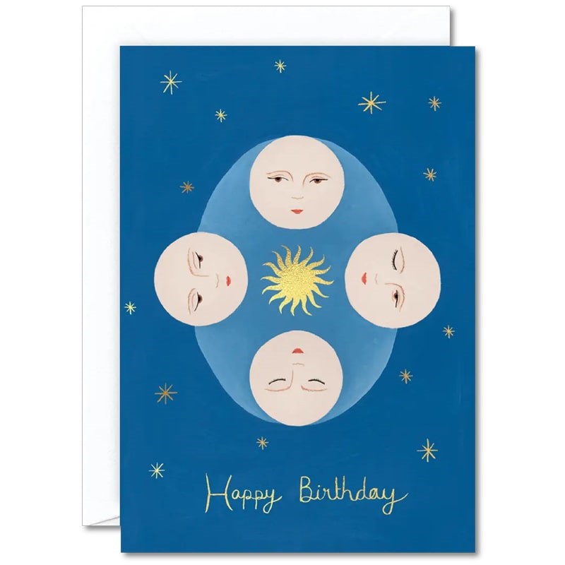 Wrap Happy Birthday Moons & Stars Greeting Card (1 pc)