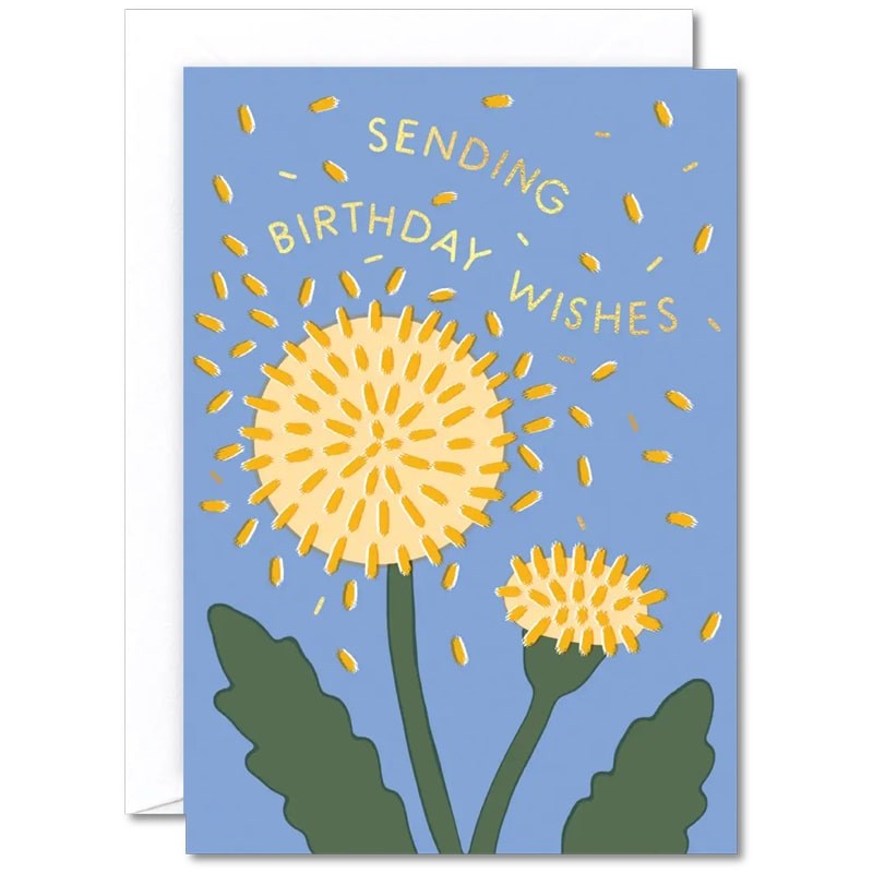Wrap Birthday Wishes Dandelion Greeting Card (1 pc)