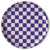 BLU KAT Round Checker Serving Tray - Indigo/Almond (1 pc)