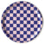 Round Checker Serving Tray - Indigo/Almond