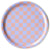 Round Checker Serving Tray - Lilac/Peach