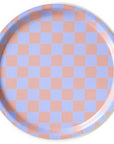 BLU KAT Round Checker Serving Tray - Lilac/Peach (1 pc)