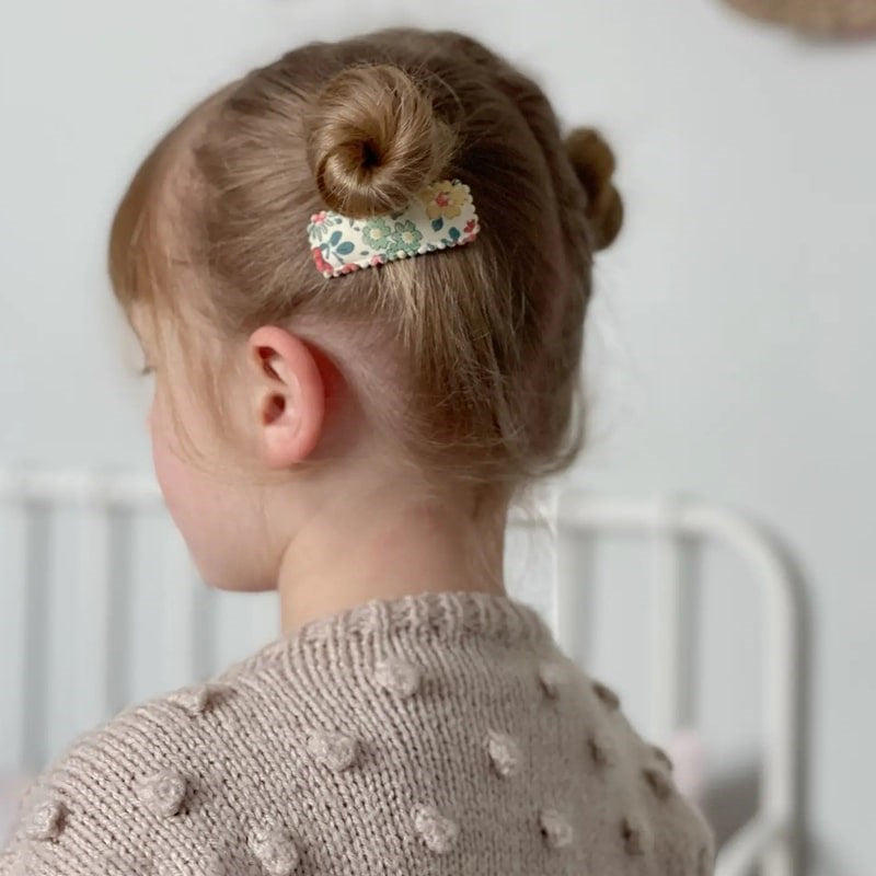 Classic Scallop Clips - Liberty Annabella C - Product shown in models hair