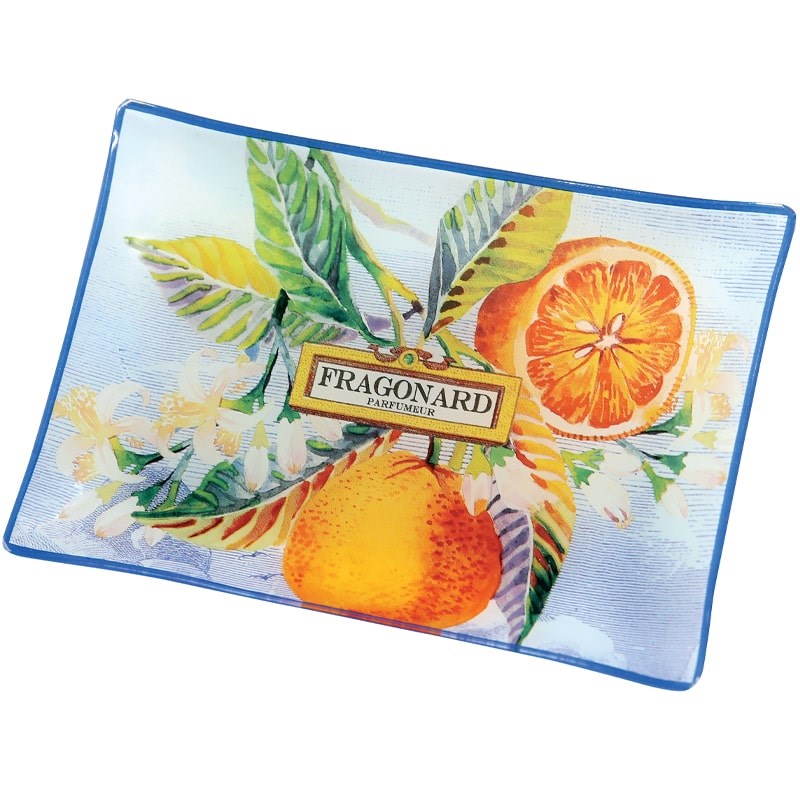 Fragonard Parfumeur Bel Oranger Soap and Dish Set - Dish tilted view