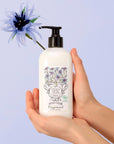 Fragonard Parfumeur Cleansing Milk - Cornflower - BeautyhabitFragonard Parfumeur Cleansing Milk - Cornflower - Product shown in models hands