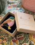 Barnabe Aime Le Cafe Bird Brooch - Product shown in box