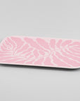Wrap Pink Leaves Rectangle Art Tray - side view of tray