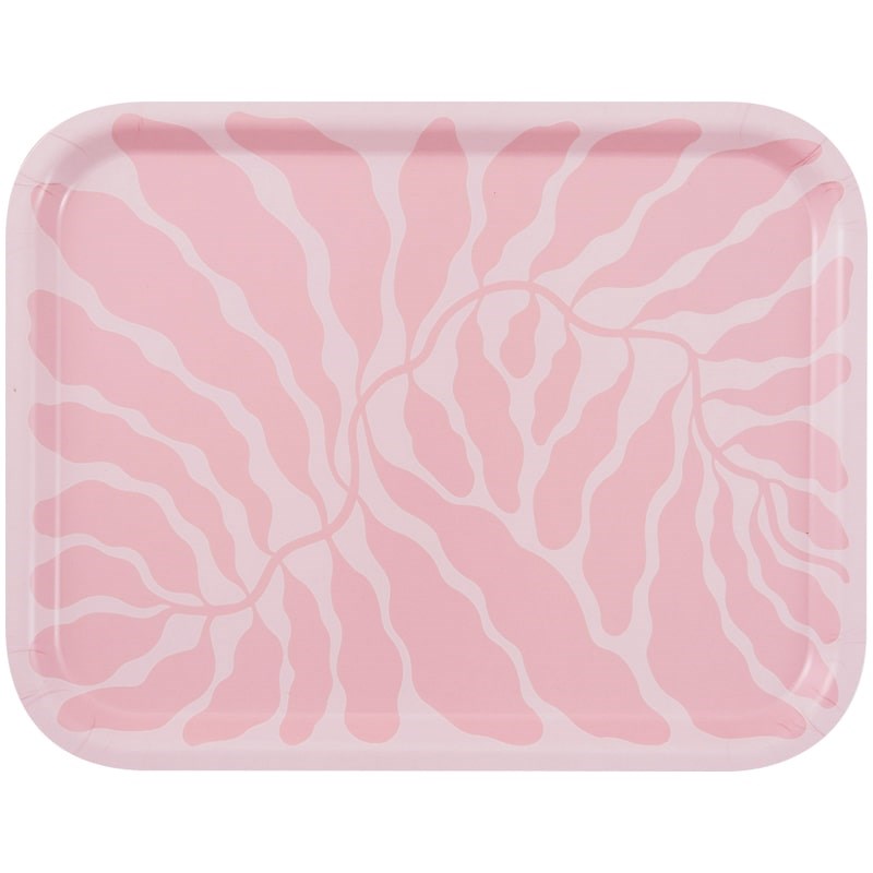 Wrap Pink Leaves Rectangle Art Tray - (1 pc)