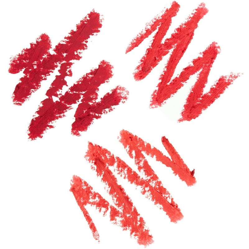 Yolaine The Red Lip Pencils - texture swatches