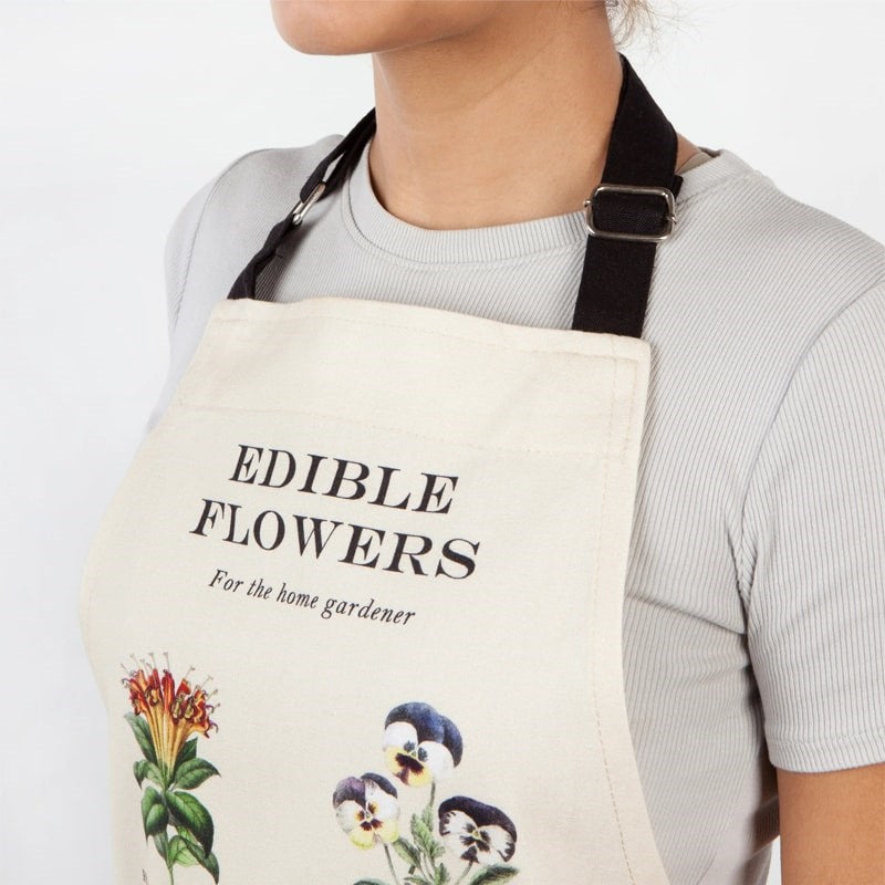 Edible Flowers Vintage Fine Print Apron - Beautyhabit