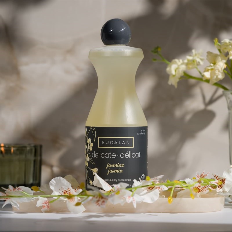 Eucalan Jasmine Delicate Wash - Beauty shot, product shown with Jasmine